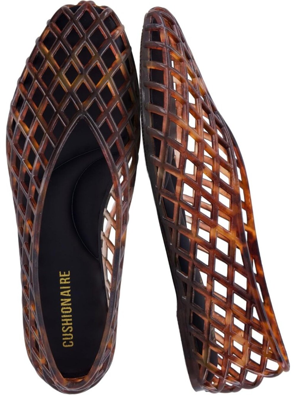Women Tortois Siesta Modern Lattice Ballet Flats Comfortable Slip On Jelly Shoes